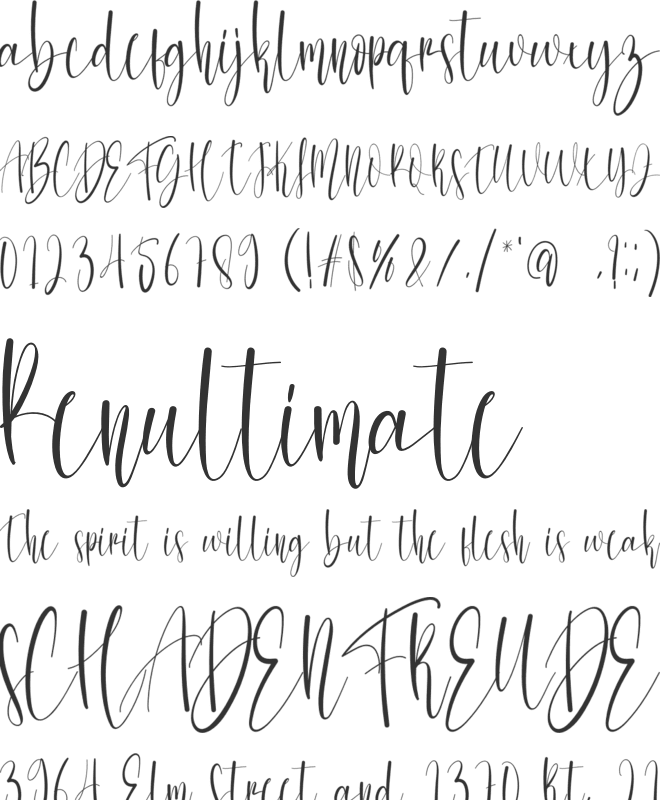 Tough Girl font preview
