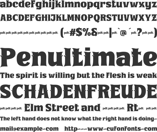 XEKOVAtrial font preview