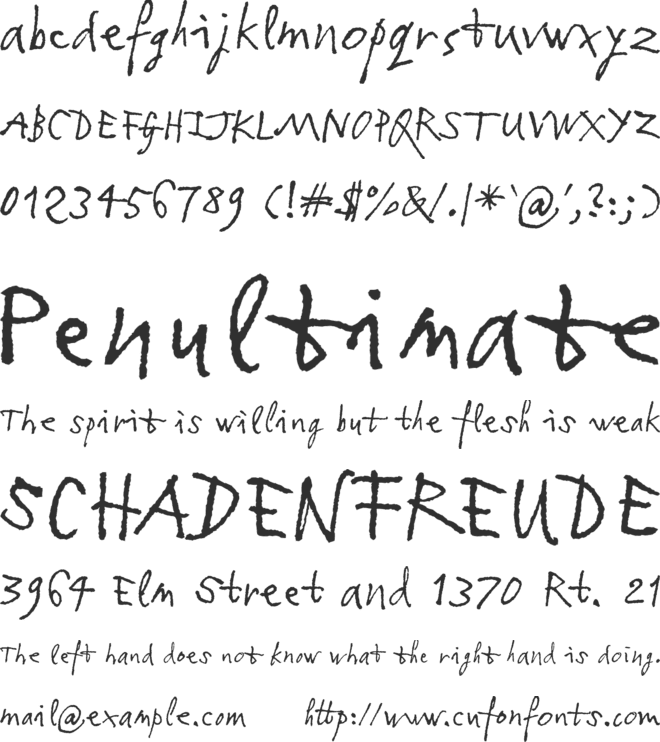 Quentin Blake font preview