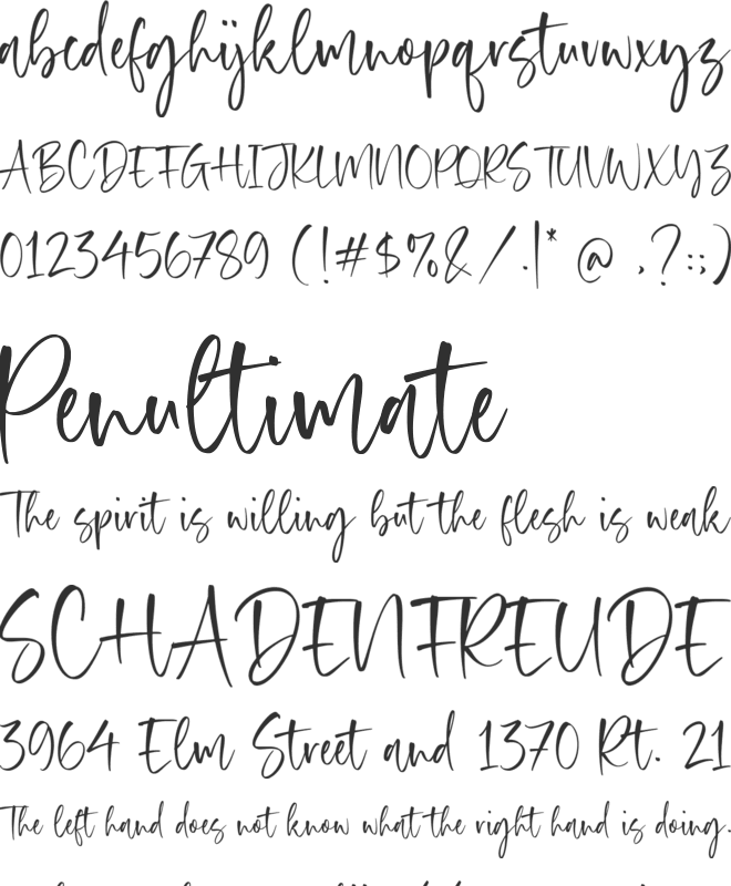 Almond Hunter font preview