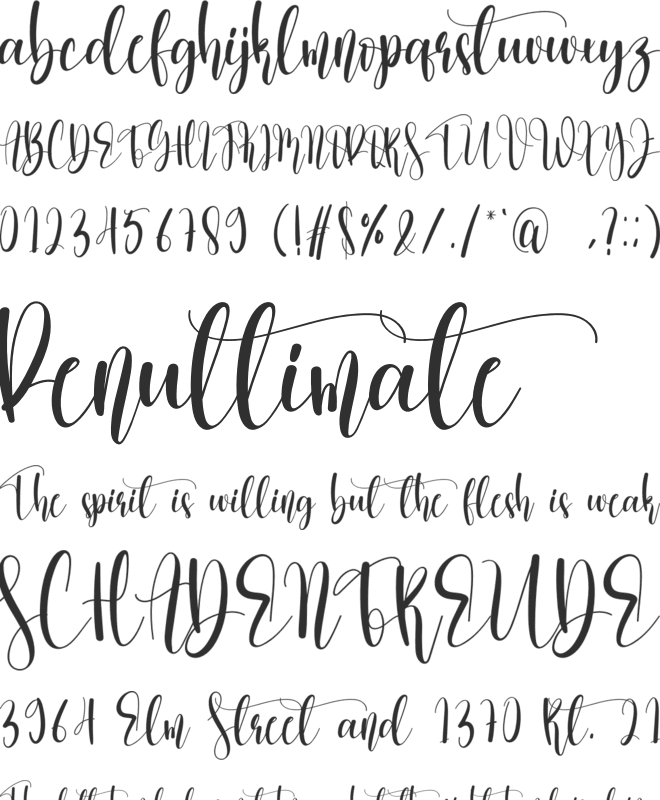 Hello December font preview