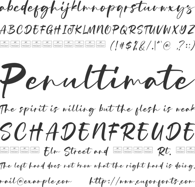 Bridget font preview