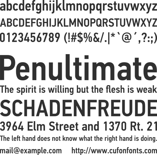 PF Din Text Cond Pro Medium font preview
