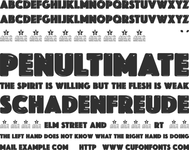 SUNGLASS TYPE PERSONAL USE font preview