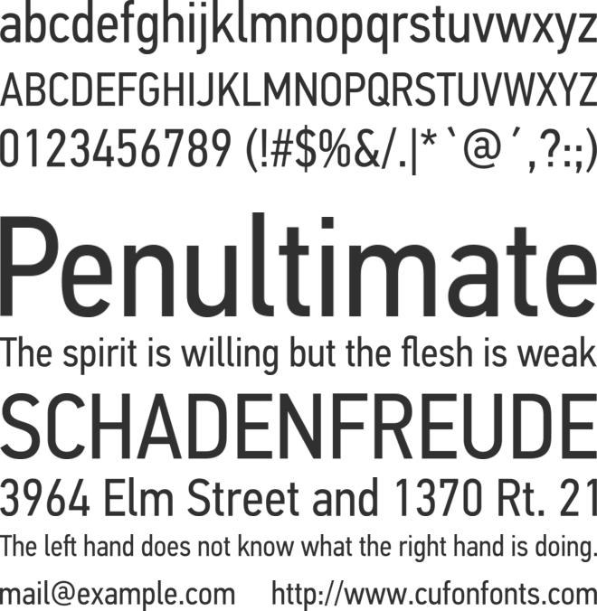 PF Din Text Cond Pro font preview
