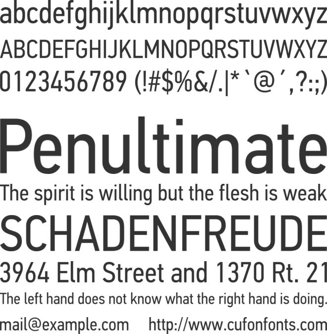 PF Din Text Cond Pro font preview