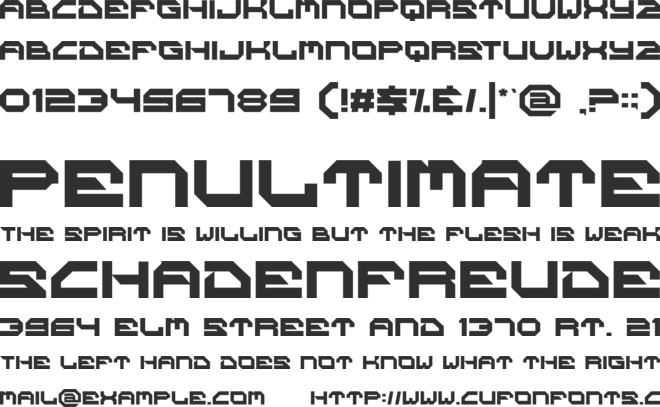 SPACE JAEGER font preview