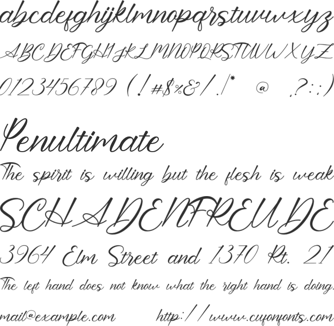 Storylove font preview