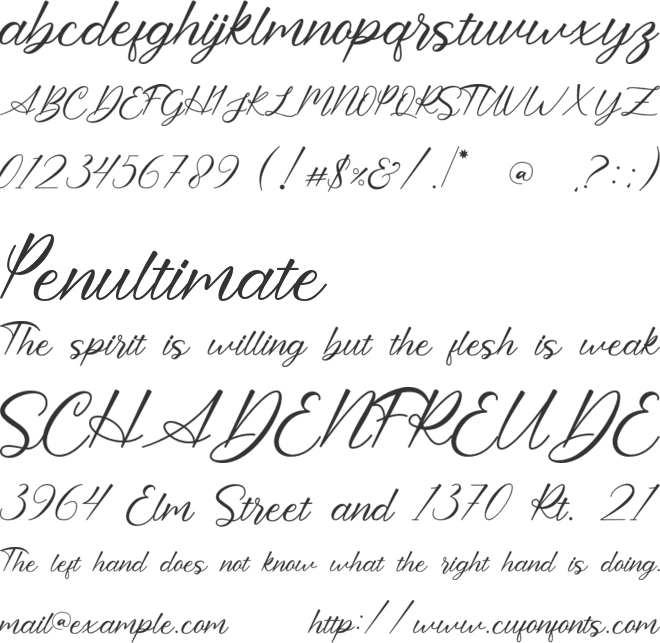 Storylove font preview