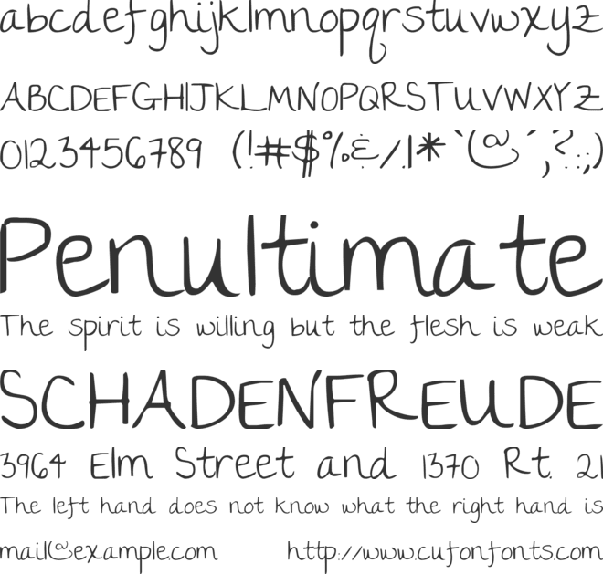 the girl next door font preview