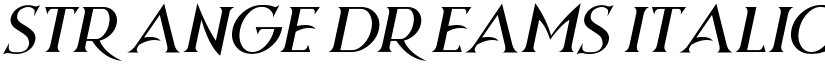 Strange Dreams Italic font