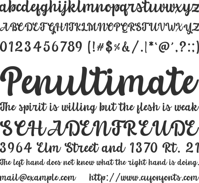 Pears font preview