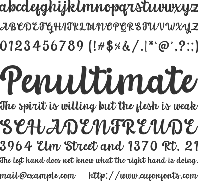 Pears font preview