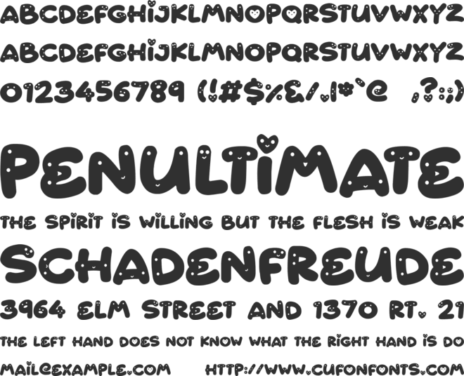 Cutest Things font preview