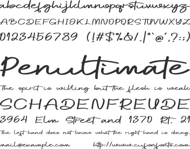 Damtode font preview