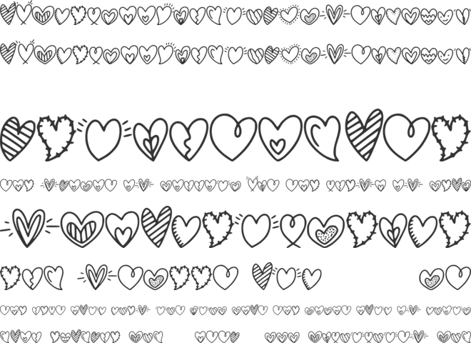 Cute Heart font preview