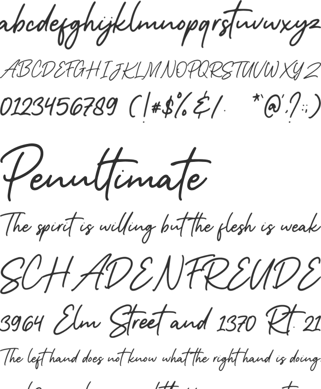 Relettered font preview