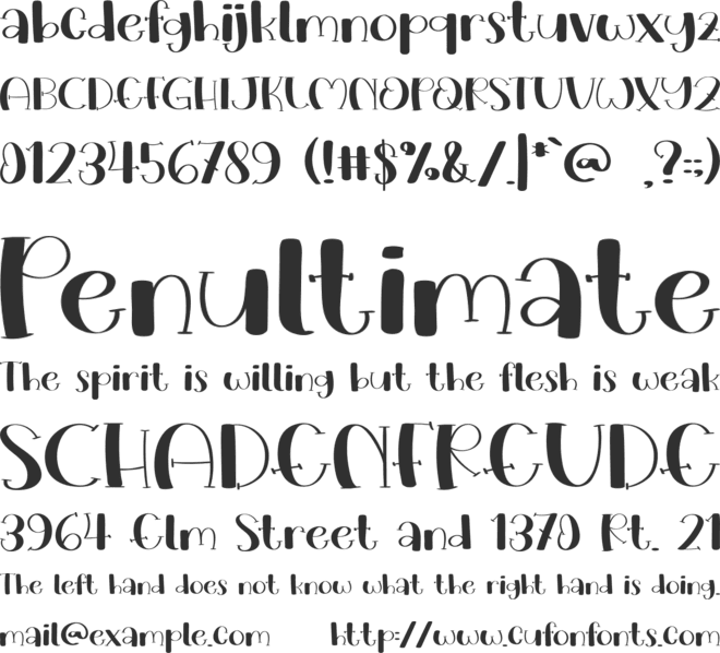 Love Everywhere font preview