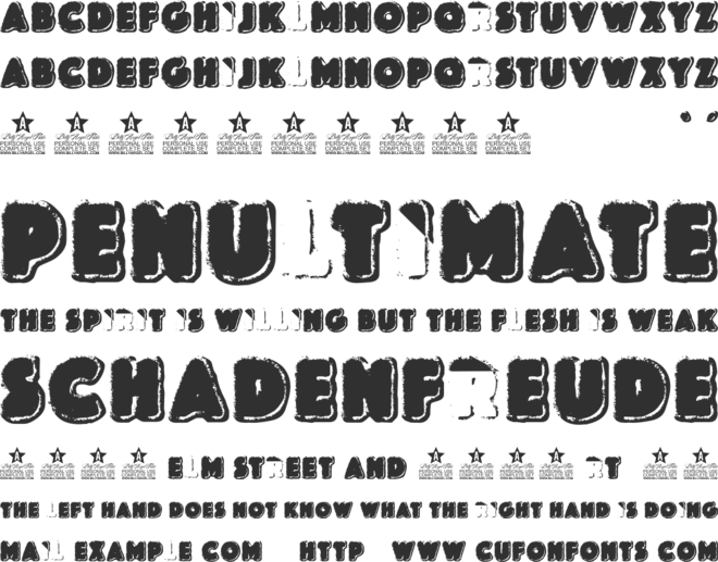 BLUEBERRY PIE PERSONAL USE font preview