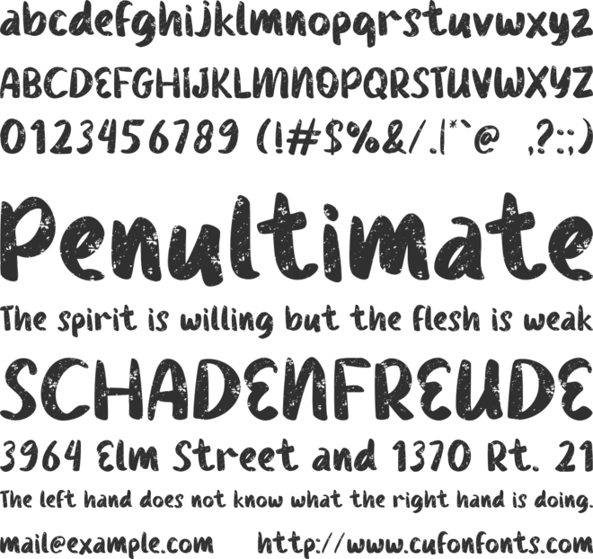 Rougnie Brush font preview