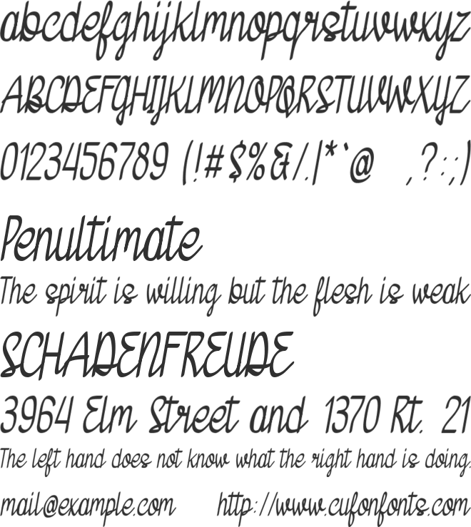 Bossy Sloth font preview