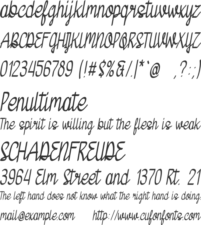 Bossy Sloth font preview