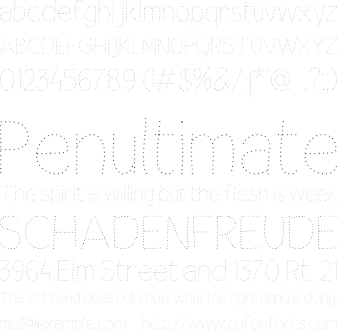 Tracing Worksheets font preview