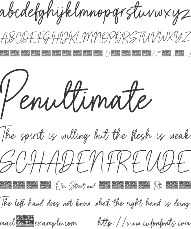 Mahgony font preview