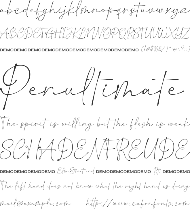 Harmony Strikingly font preview