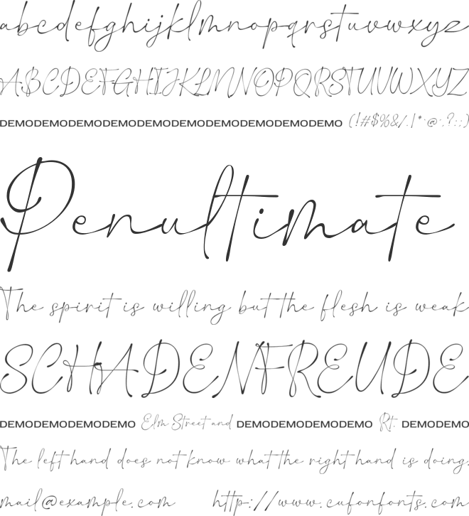 Harmony Strikingly font preview