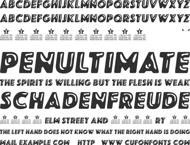 LOUNGE  PERSONAL USE font preview