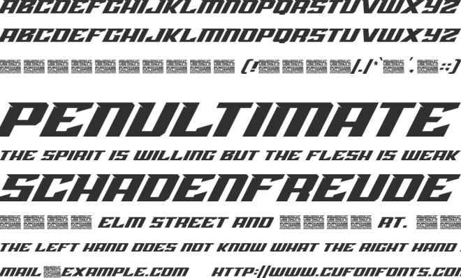 Hard Race font preview