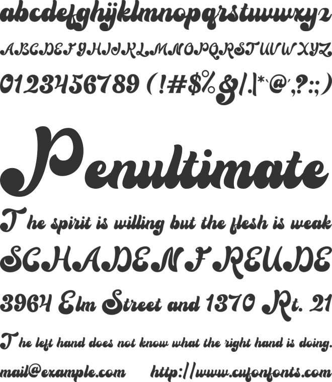 Sandelia font preview