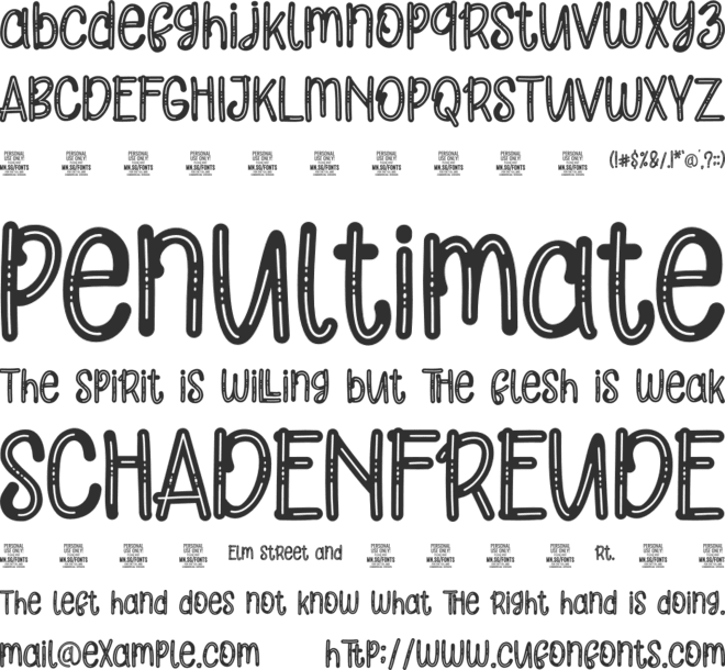 Striped Cats  PERSONAL font preview