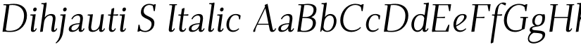 Dihjauti S Italic font