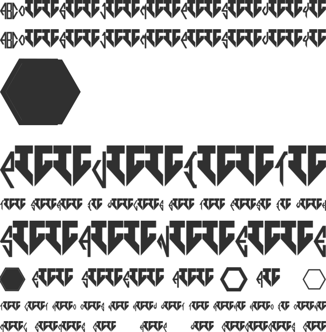 ABC-Hexagonal-Monogram font preview