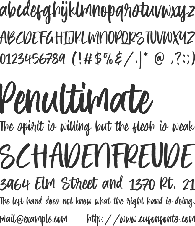 Peanut Toast font preview