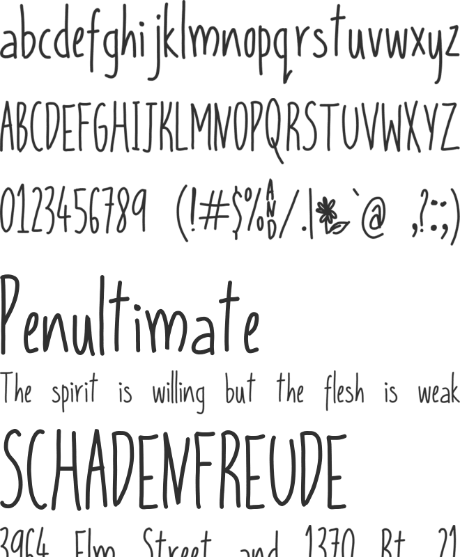 Pushing Up Daisies * font preview