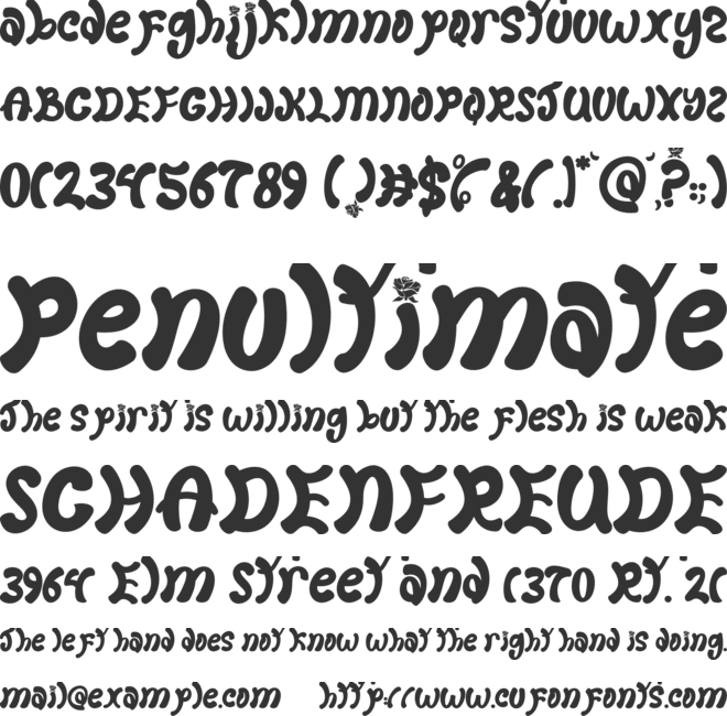 Valerose font preview