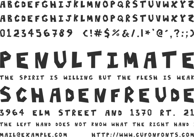 Three Hours font preview