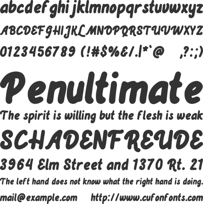 De Peown font preview