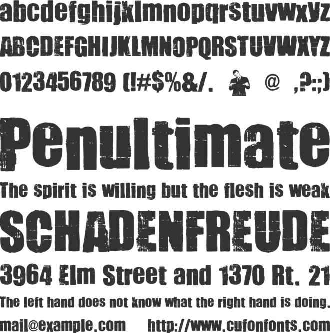 The Night Of The Hunter font preview