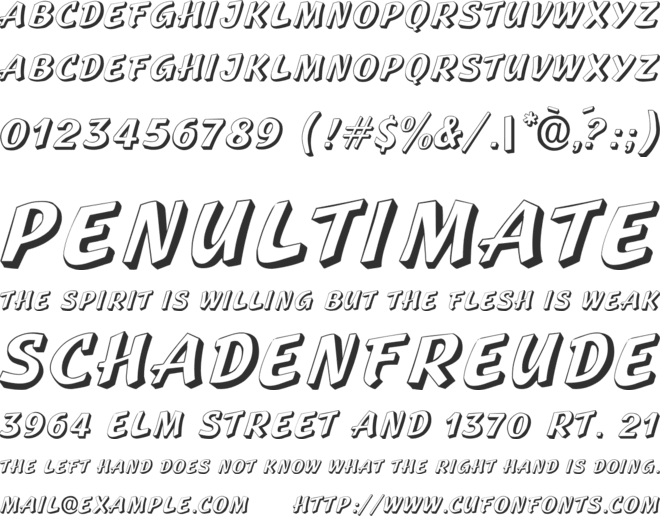 Standout font preview