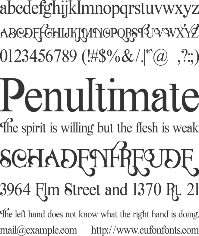 The Natures font preview