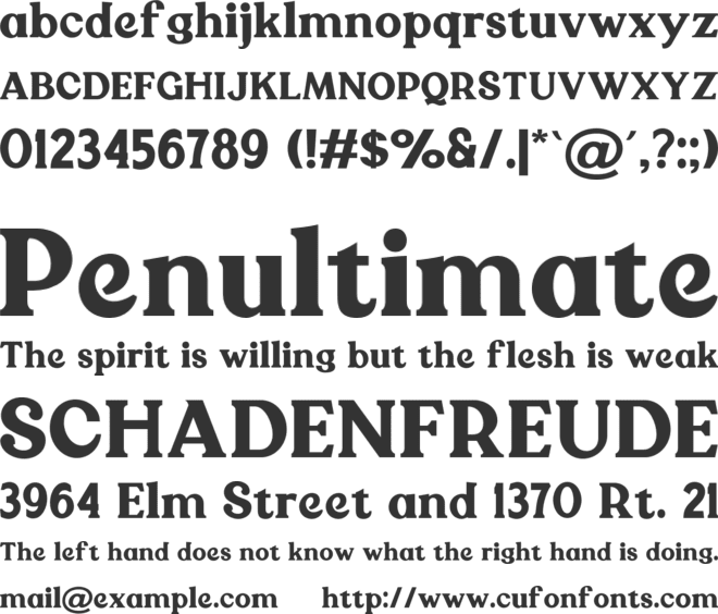 American Average font preview