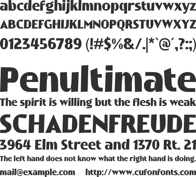 Thampines font preview