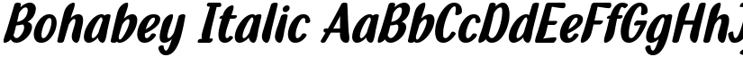 Bohabey Italic font