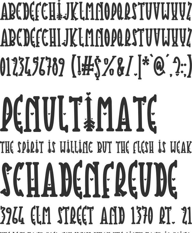 Thiny Cupid font preview