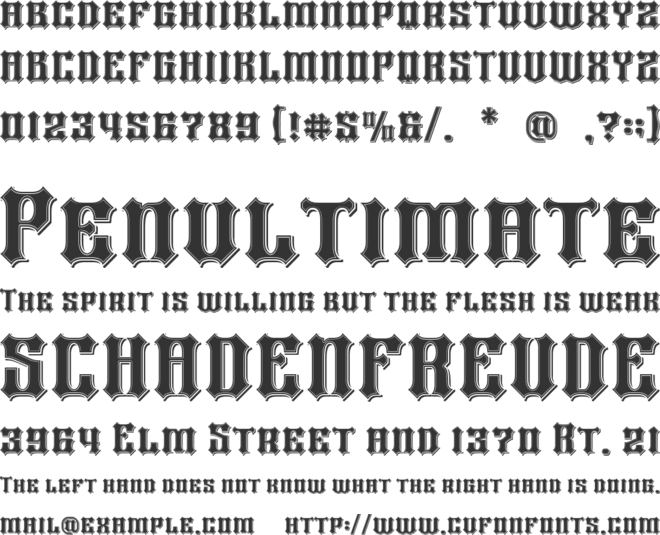 Heavy Force font preview