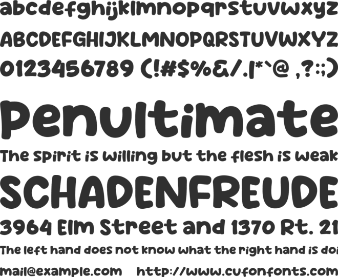 Hugmate font preview
